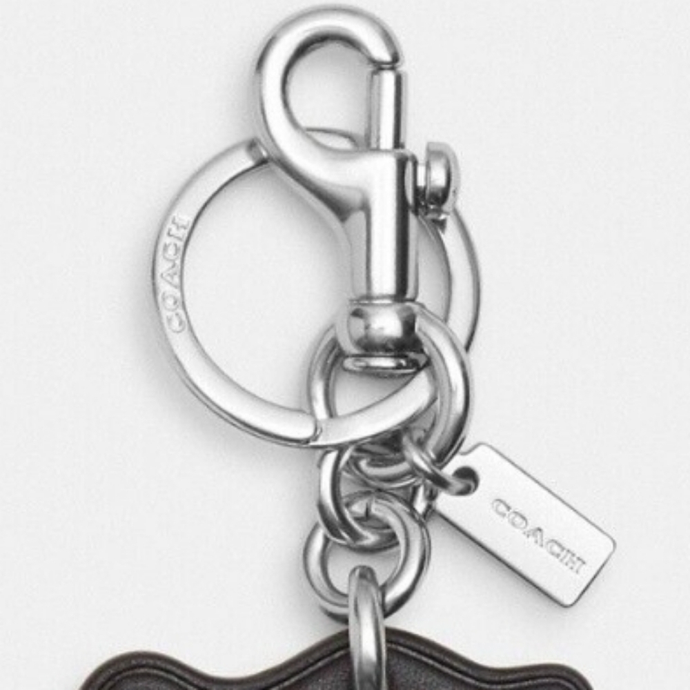 Coach Purple Floral Leather Key Bag chain - Picture 5 of 5